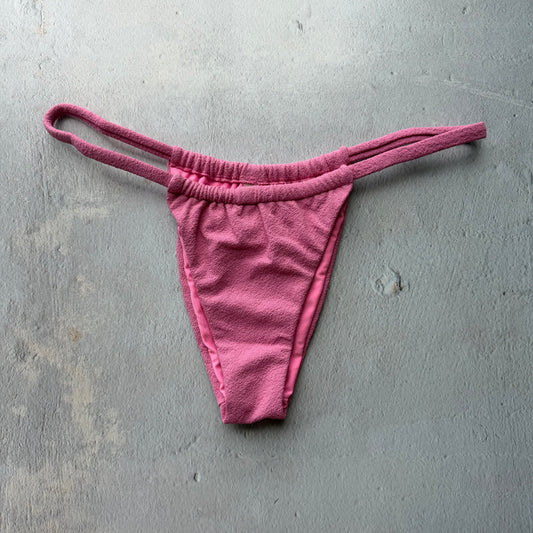 Pink Guava Seashore Textured Minimalist Curtain Bikini Bottom