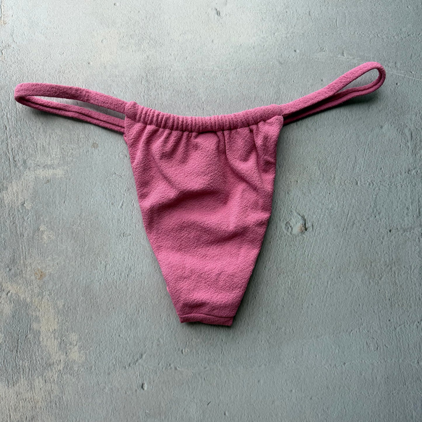 Pink Guava Seashore Textured Minimalist Curtain Bikini Bottom