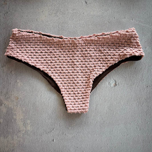 Pink Morganite Mermaid Weave Textured Shortie Bikini Bottom