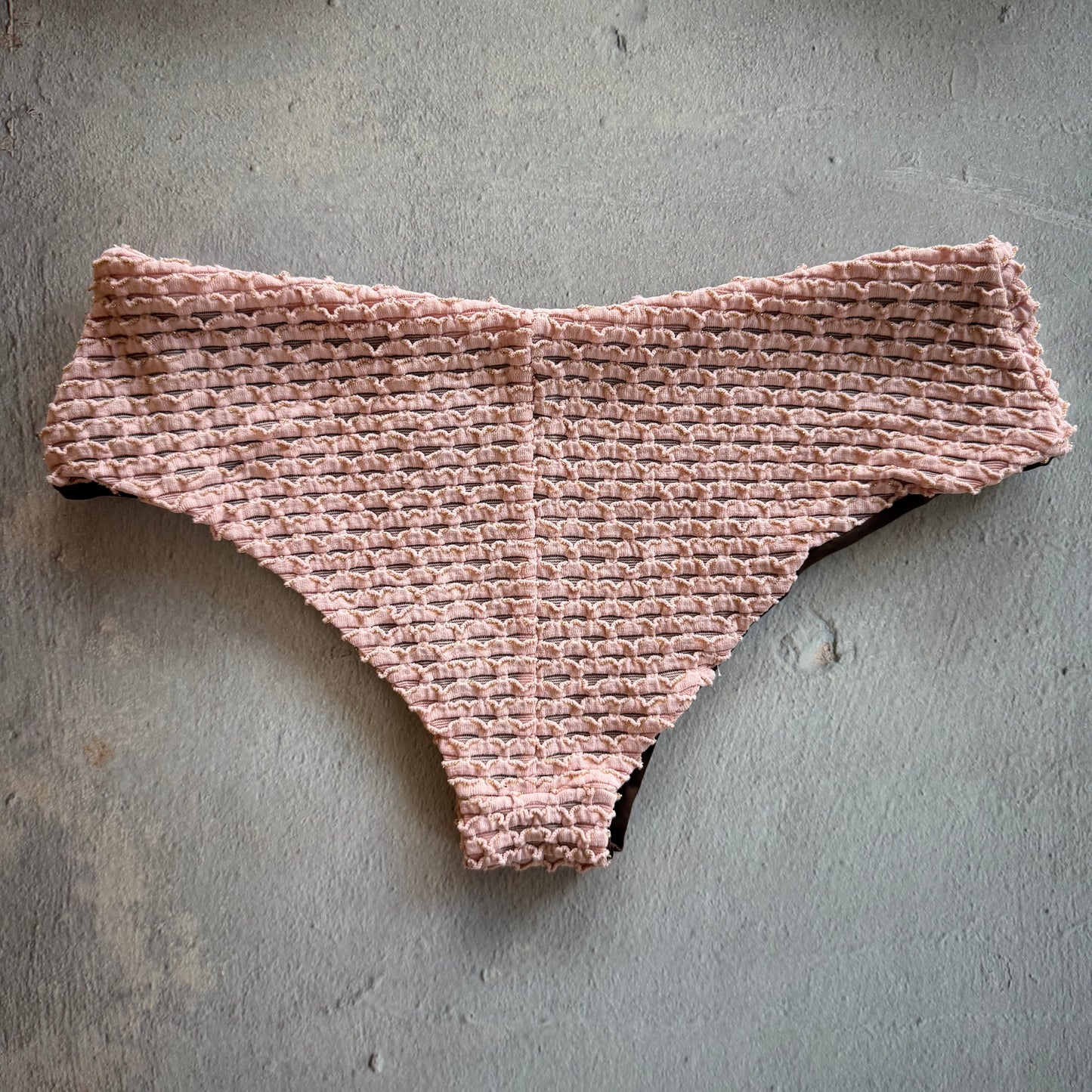 Pink Morganite Mermaid Weave Textured Shortie Bikini Bottom