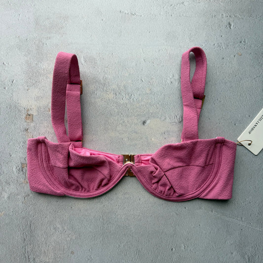 Pink Guava Seashore Textured Maya Bikini Top