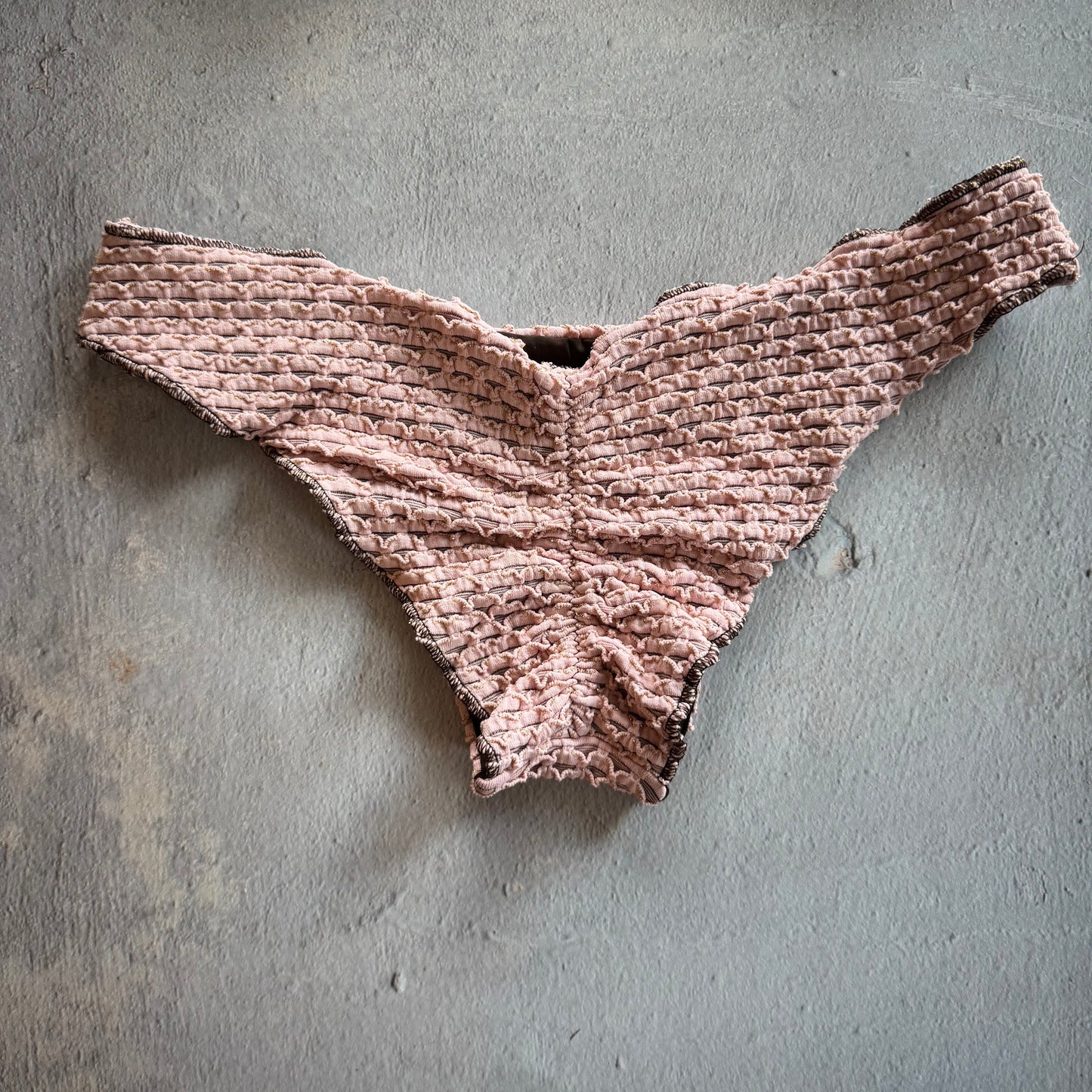 Pink Morganite Mermaid Weave Textured Lili Ripple Bikini Bottom