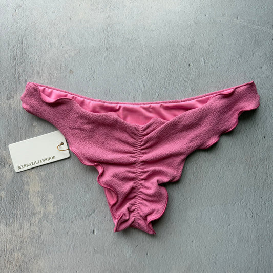 Pink Guava Seashore Textured Lili Ripple Bikini Bottom