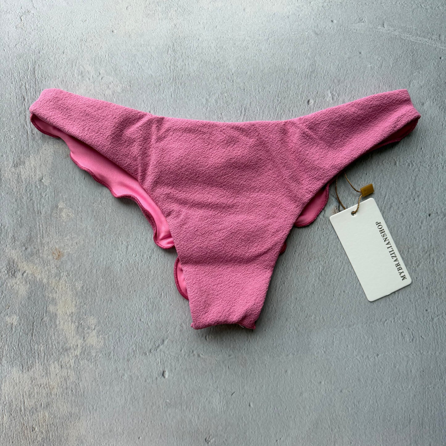 Pink Guava Seashore Textured Lili Ripple Bikini Bottom