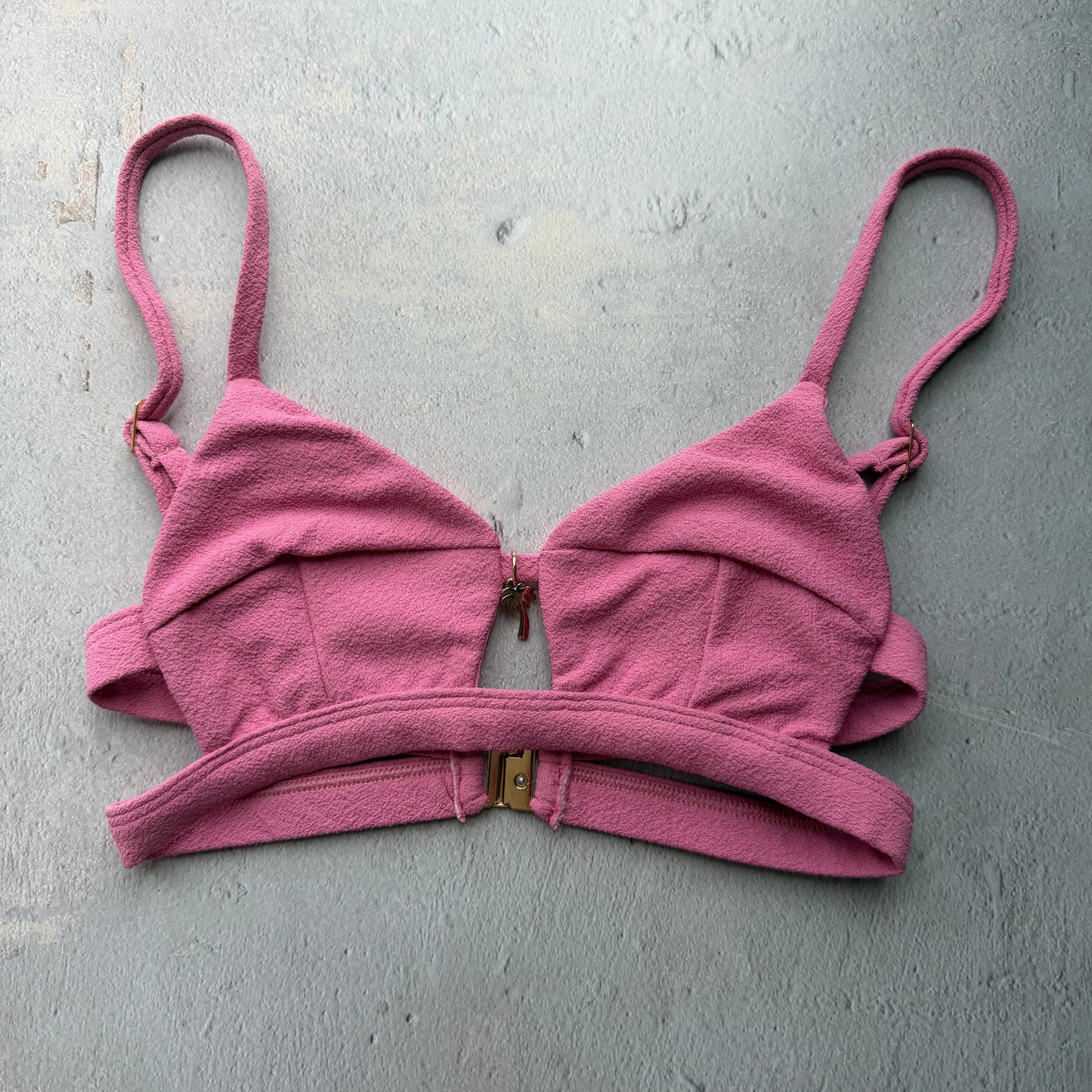 Pink Guava Seashore Textured Vera Bikini Top