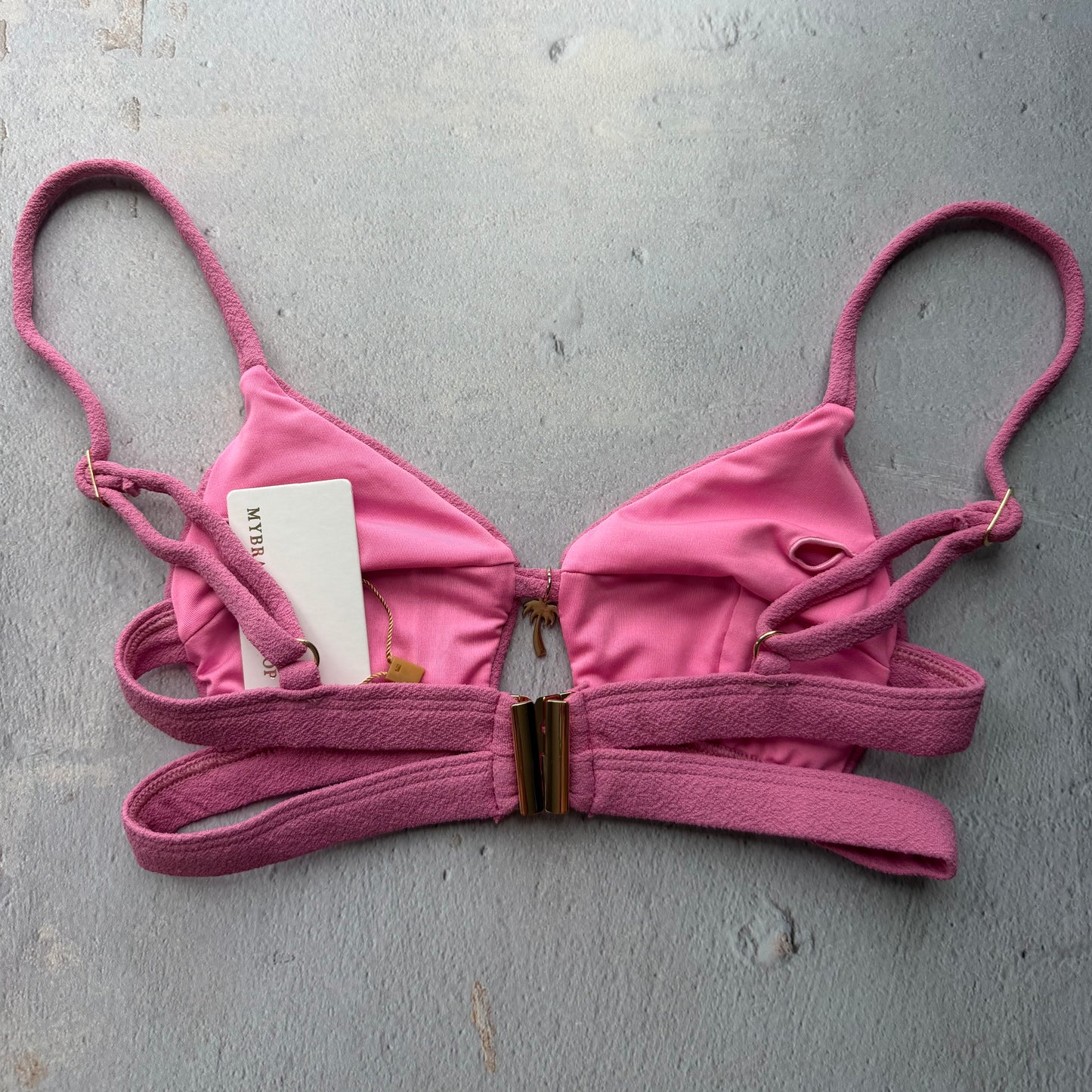 Pink Guava Seashore Textured Vera Bikini Top