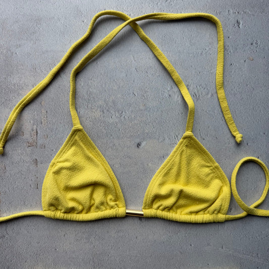 Passion Fruit Seashore Textured Triangle Bikini Top