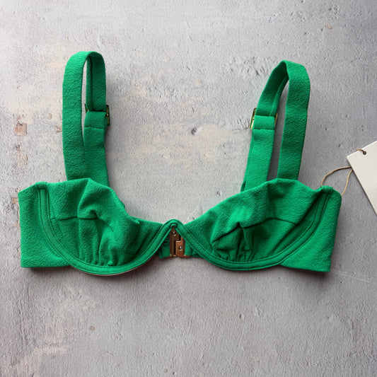Palm Green Seashore Textured Maya Bikini Top