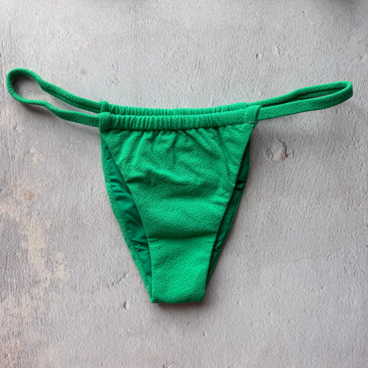 Palm Green Seashore Textured Minimalist Curtain Bikini Bottom