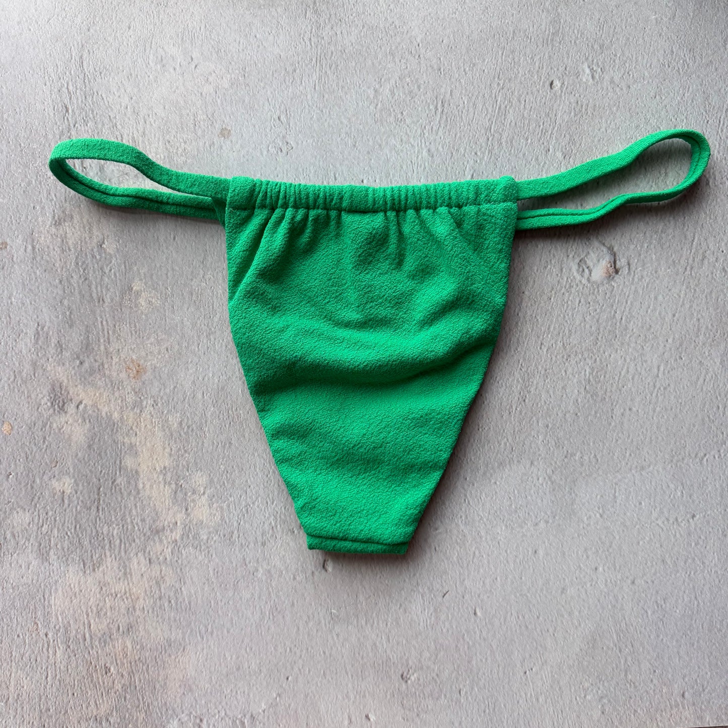 Palm Green Seashore Textured Minimalist Curtain Bikini Bottom