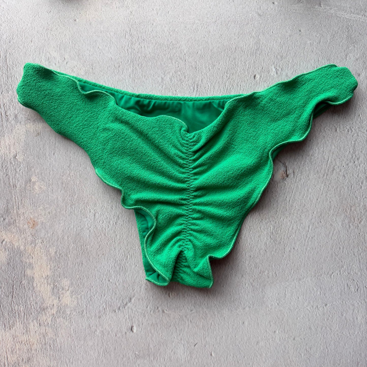 Palm Green Seashore Textured Lili Ripple Bikini Bottom