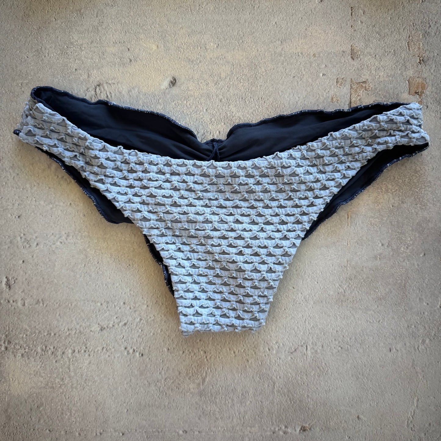 Blue Opalite Mermaid Weave Textured Lili Ripple Bikini Bottom