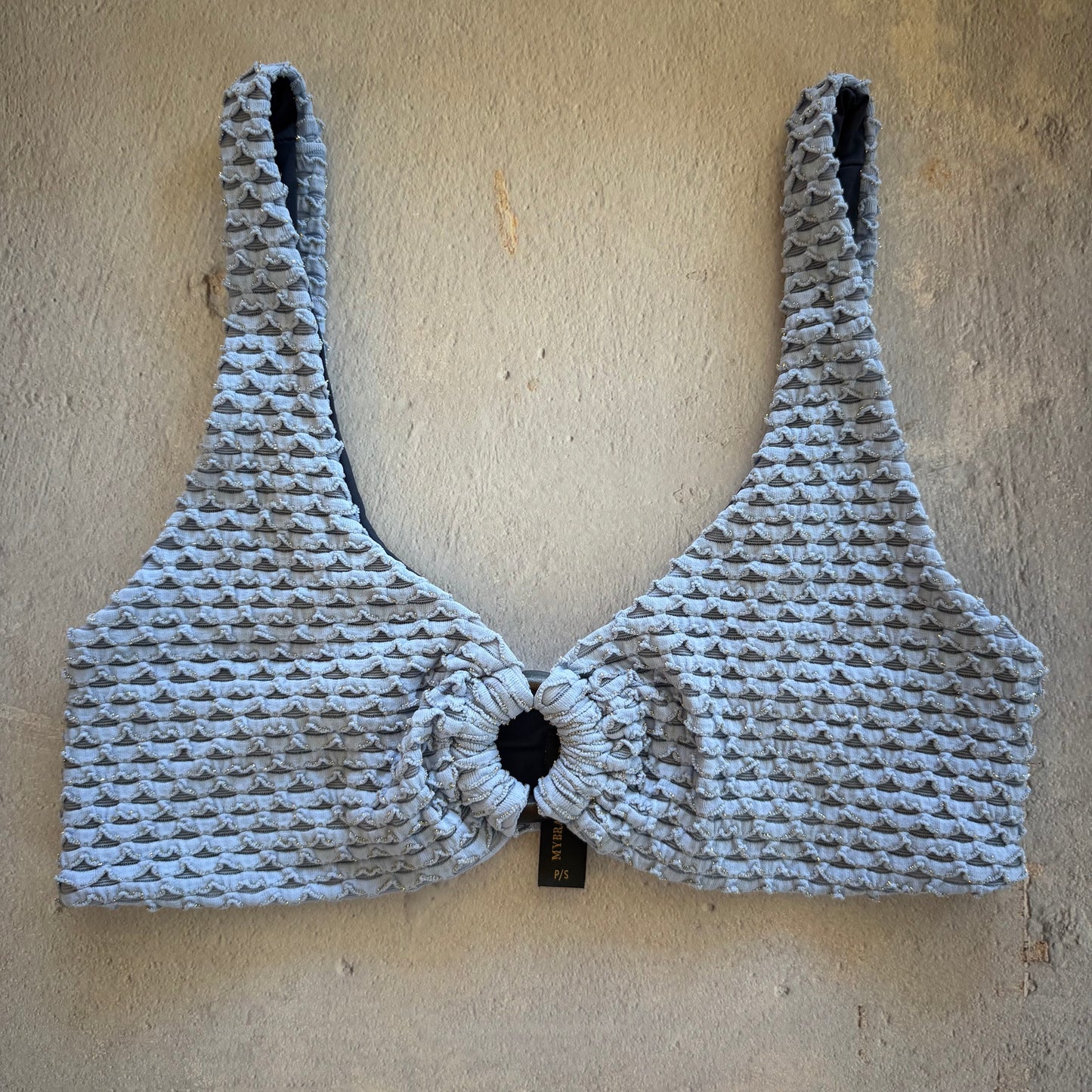 Blue Opalite Mermaid Weave Textured Cassia Bikini Top