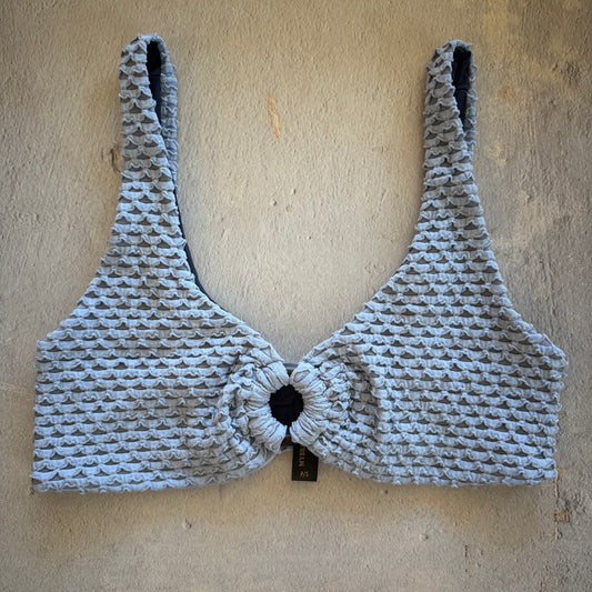 Blue Opalite Mermaid Weave Textured Cassia Bikini Top
