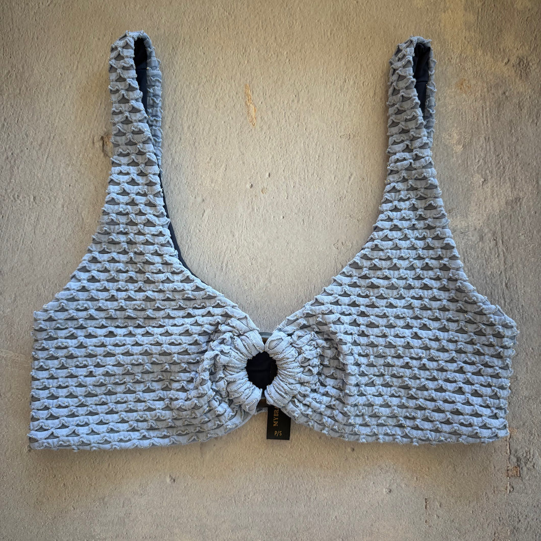 Blue Opalite Mermaid Weave Textured Cassia Bikini Top