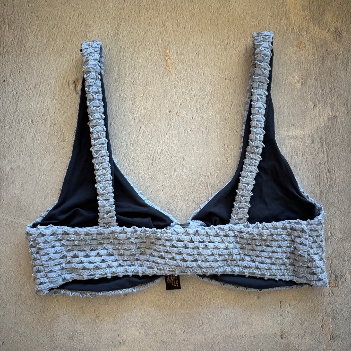 Blue Opalite Mermaid Weave Textured Cassia Bikini Top