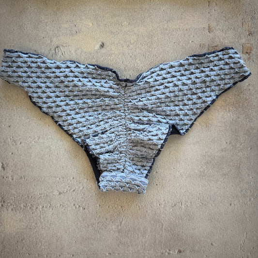 Blue Opalite Mermaid Weave Textured Lili Ripple Bikini Bottom
