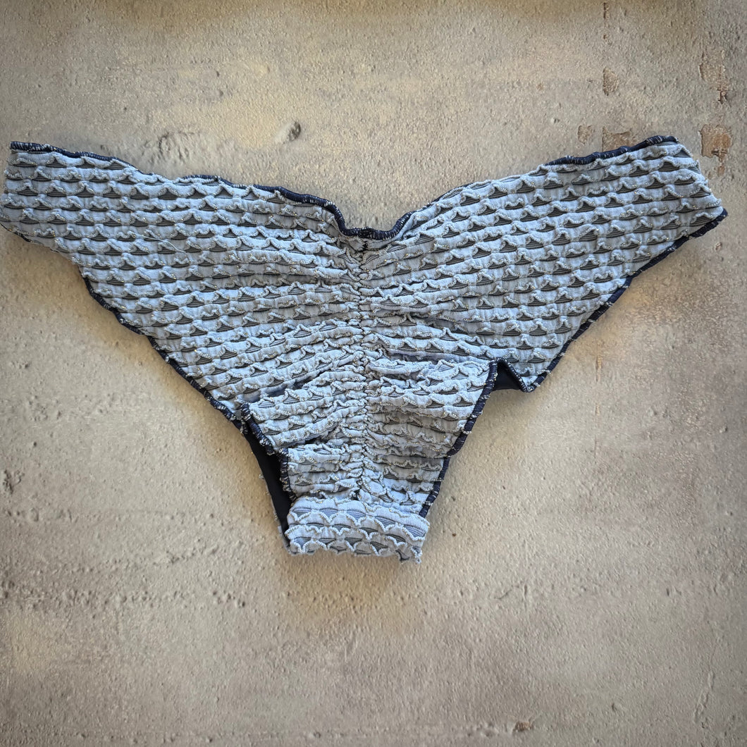 Blue Opalite Mermaid Weave Textured Lili Ripple Bikini Bottom