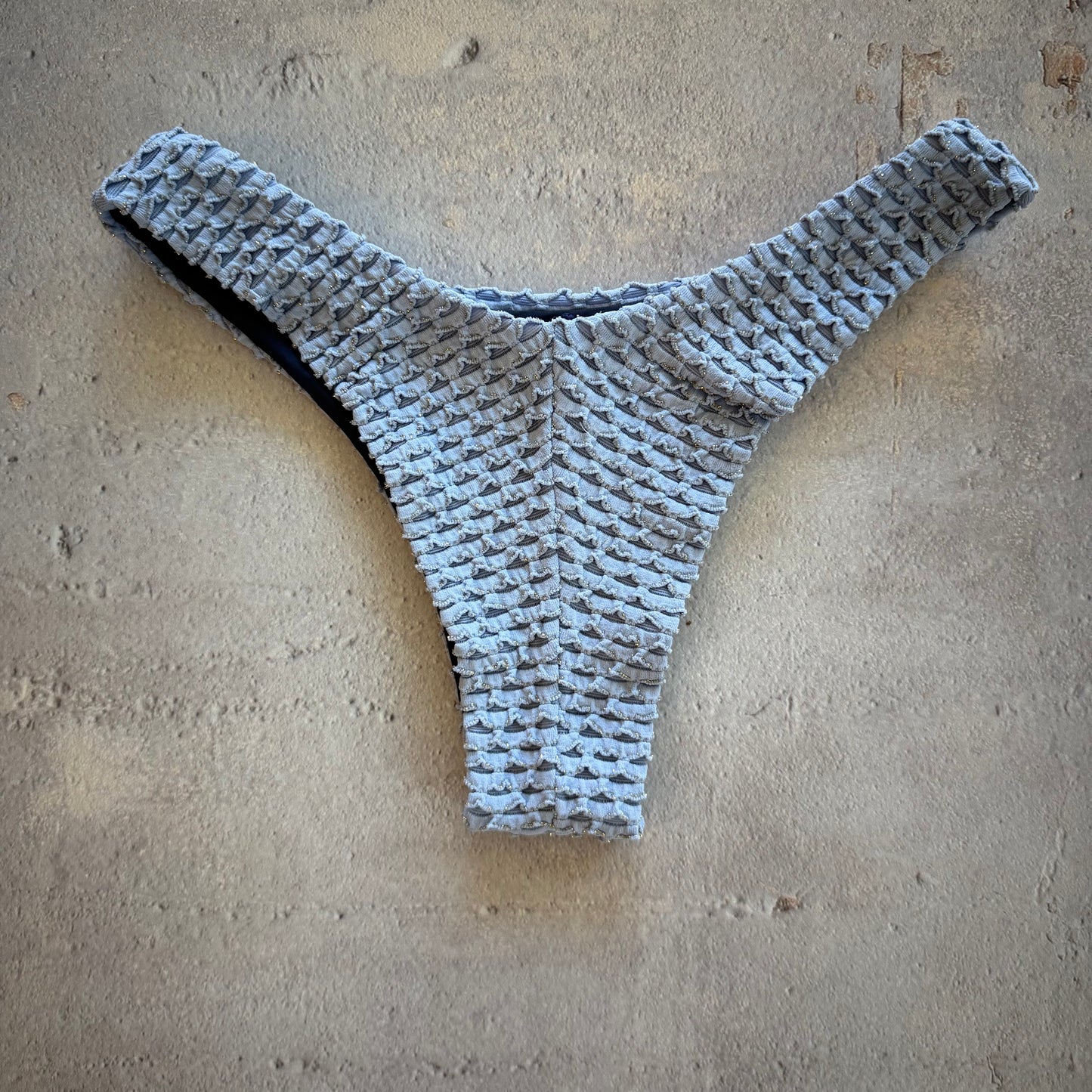 Blue Opalite Mermaid Weave Textured Bia Bikini Bottom