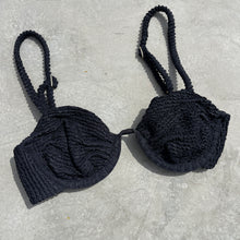 Load image into Gallery viewer, Onyx Black Textured Ayra Bikini Top
