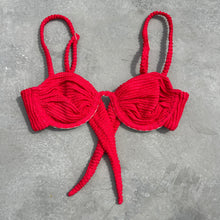 Load image into Gallery viewer, Mexican Chili Red Textured Ayra Bikini Top

