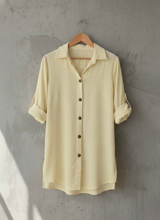 Pale Yellow Beach Shirt