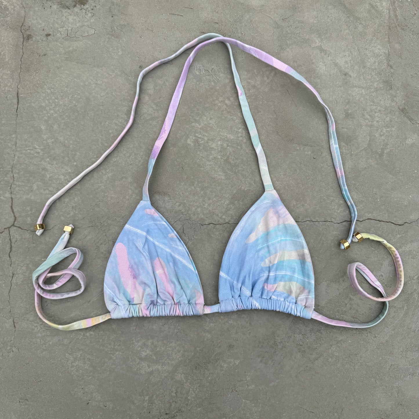 Rainbow Blossom Triangle Bikini Top