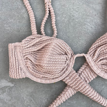 Load image into Gallery viewer, Sand Tropez Beige Textured Ayra Bikini Top
