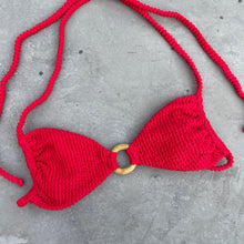 Load image into Gallery viewer, Mexican Chili Red Textured Kayla Bikini Top

