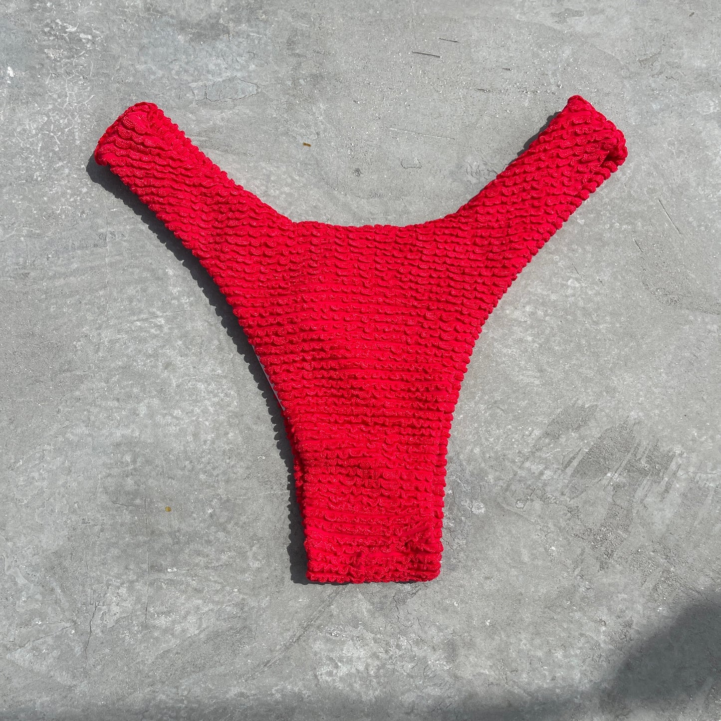 Mexican Chili Red Textured Bia Bikini Bottom