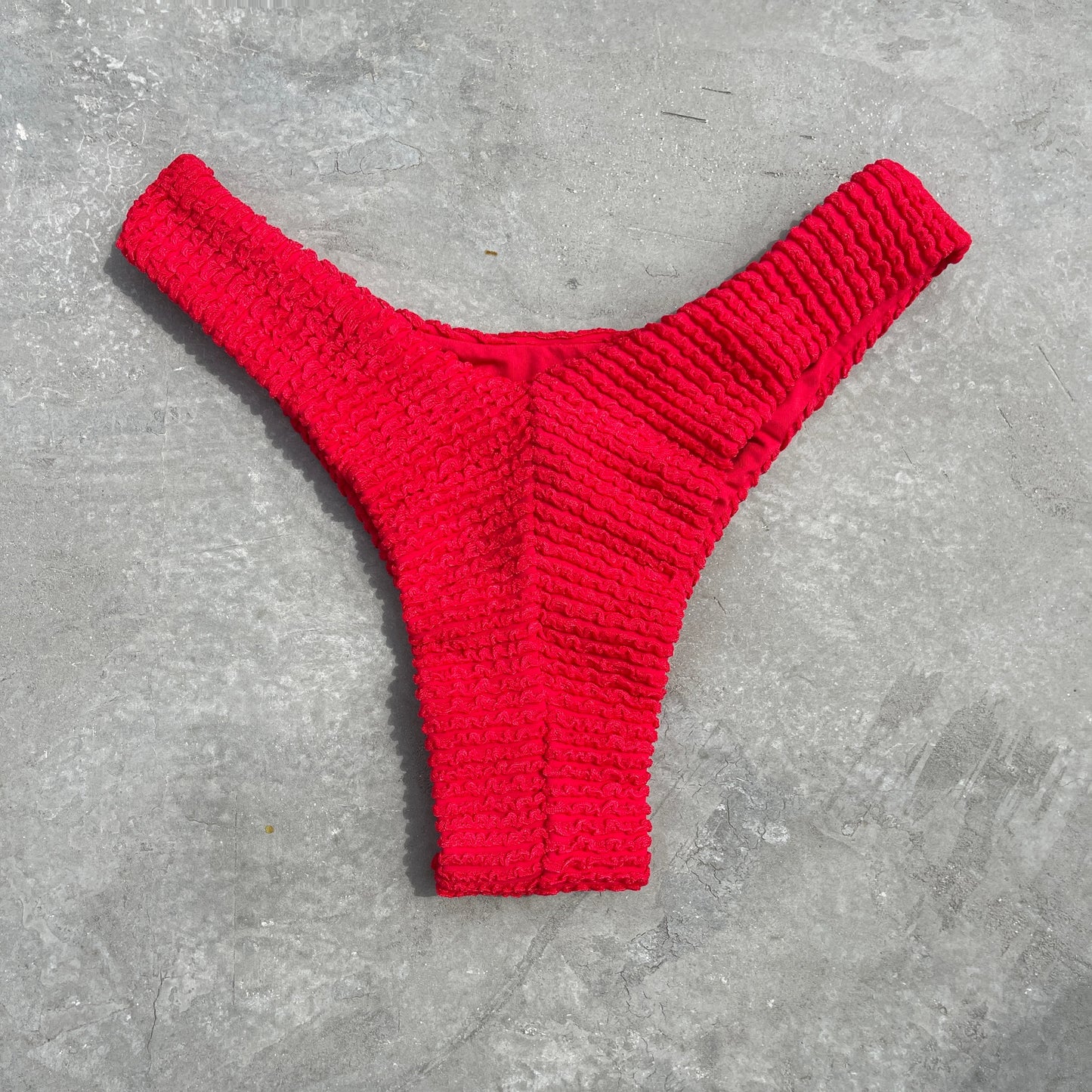 Mexican Chili Red Textured Bia Bikini Bottom