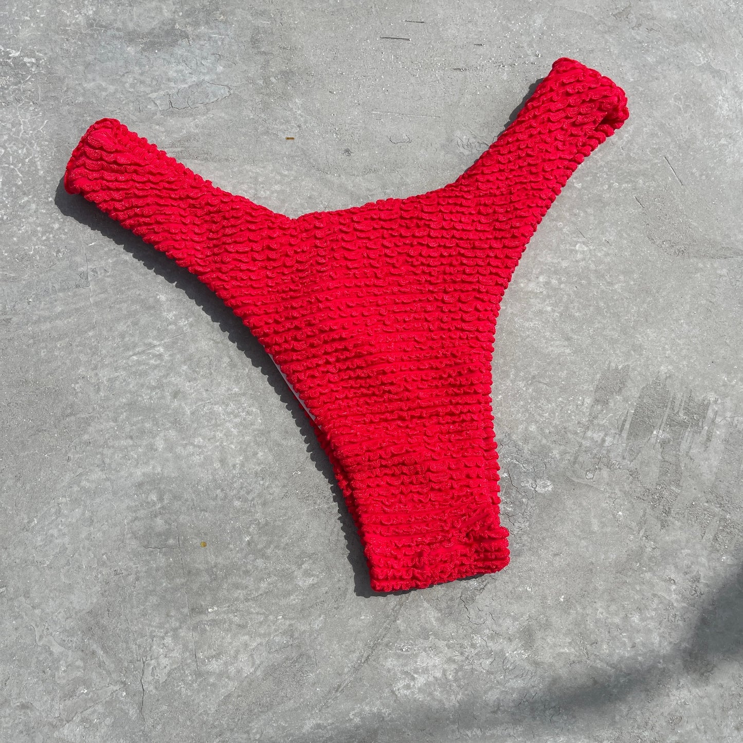 Mexican Chili Red Textured Bia Bikini Bottom