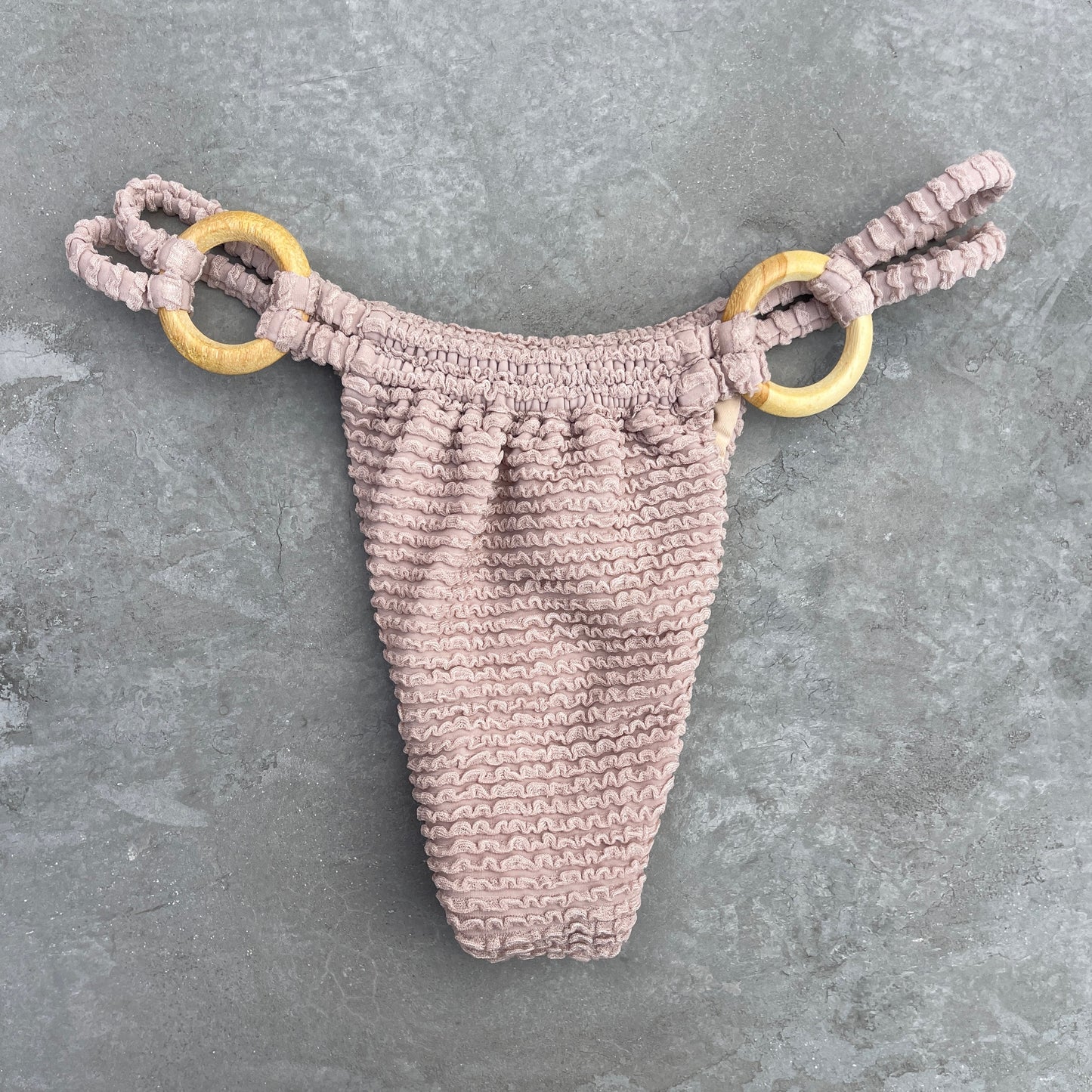 Sand Tropez Beige Textured Kayla Bikini Bottom