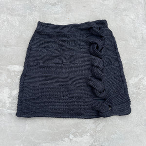 Hooked On You Onyx Black Textured Skirt