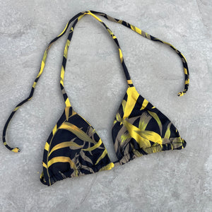 Yellow Jungle Triangle Bikini Top