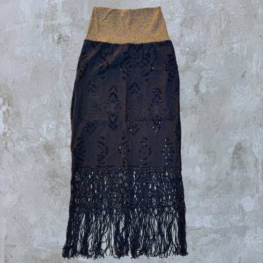 Pipa Black Macrame Trinity Skirt