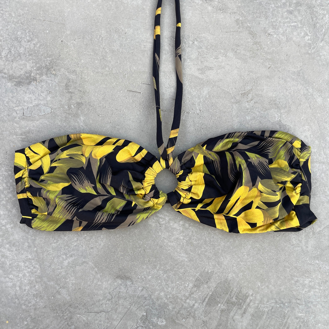 Yellow Jungle Strapless Bikini Top