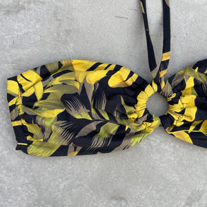 Yellow Jungle Strapless Bikini Top