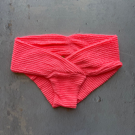 Neon Pink Flamingo Textured Melissa Bikini Bottom