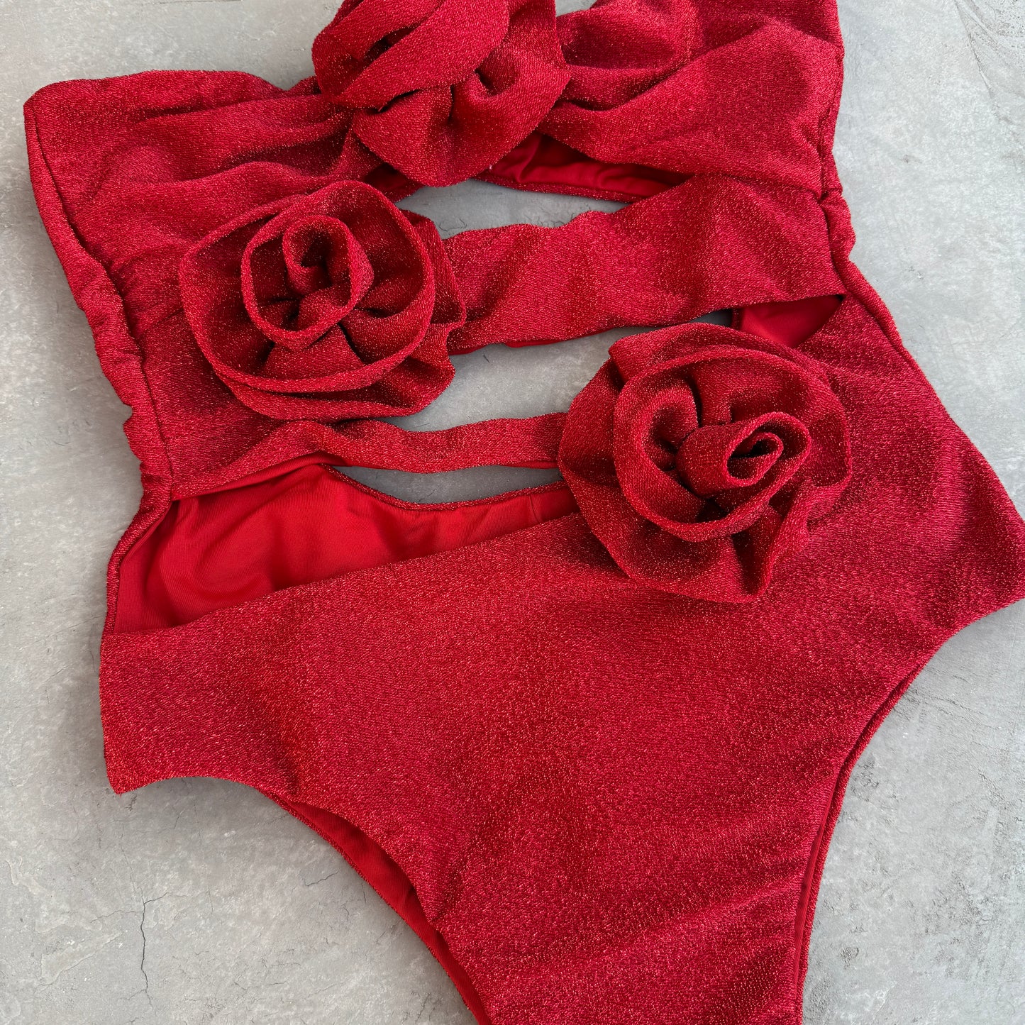 Laurice Red Sparkle One Piece Swimsuit