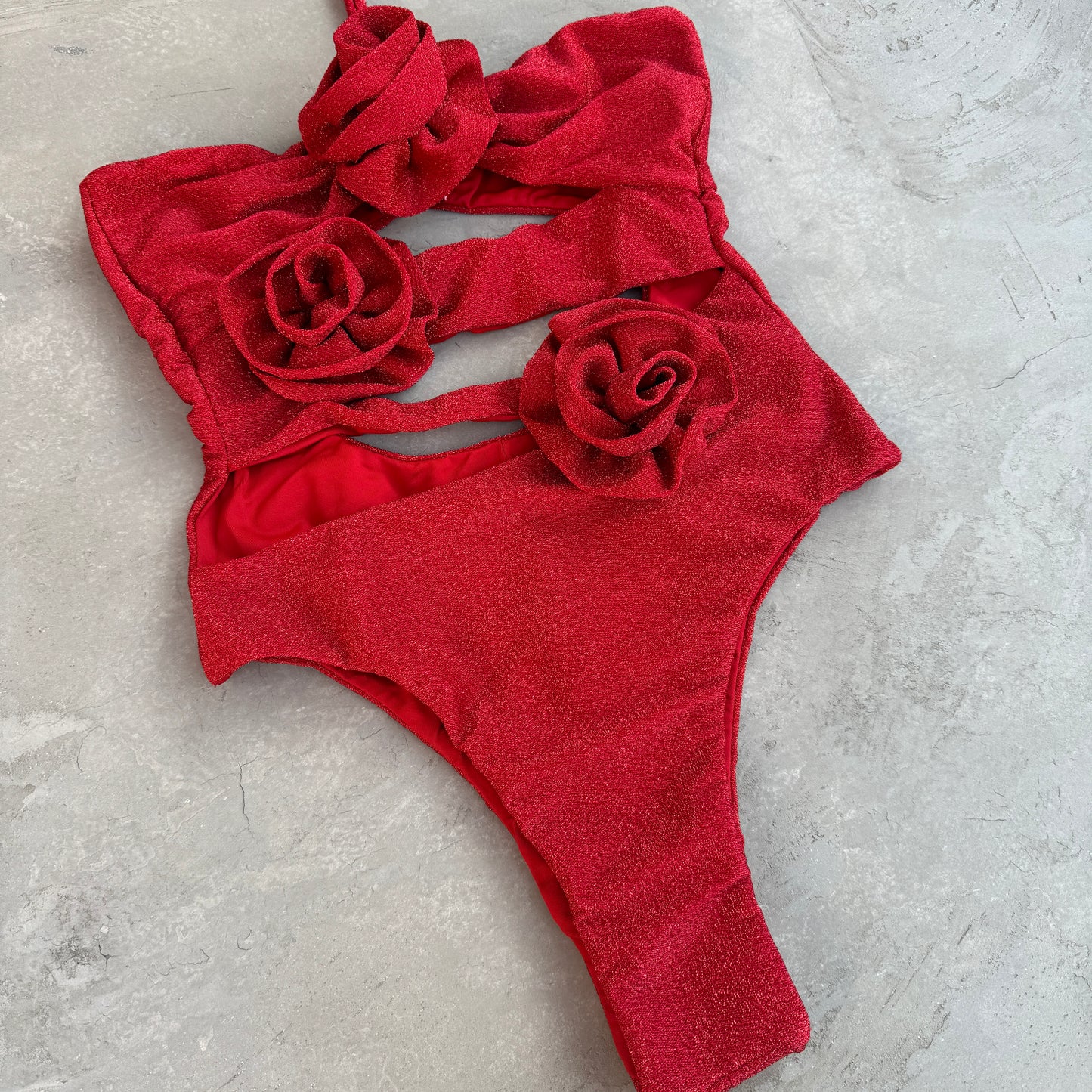 Laurice Red Sparkle One Piece Swimsuit