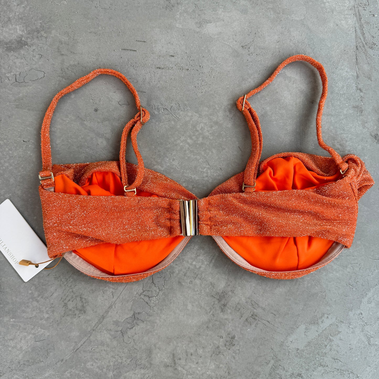 Orange Sparkle Haven Bikini Top