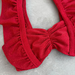 Red Sparkle Camille Bikini Top