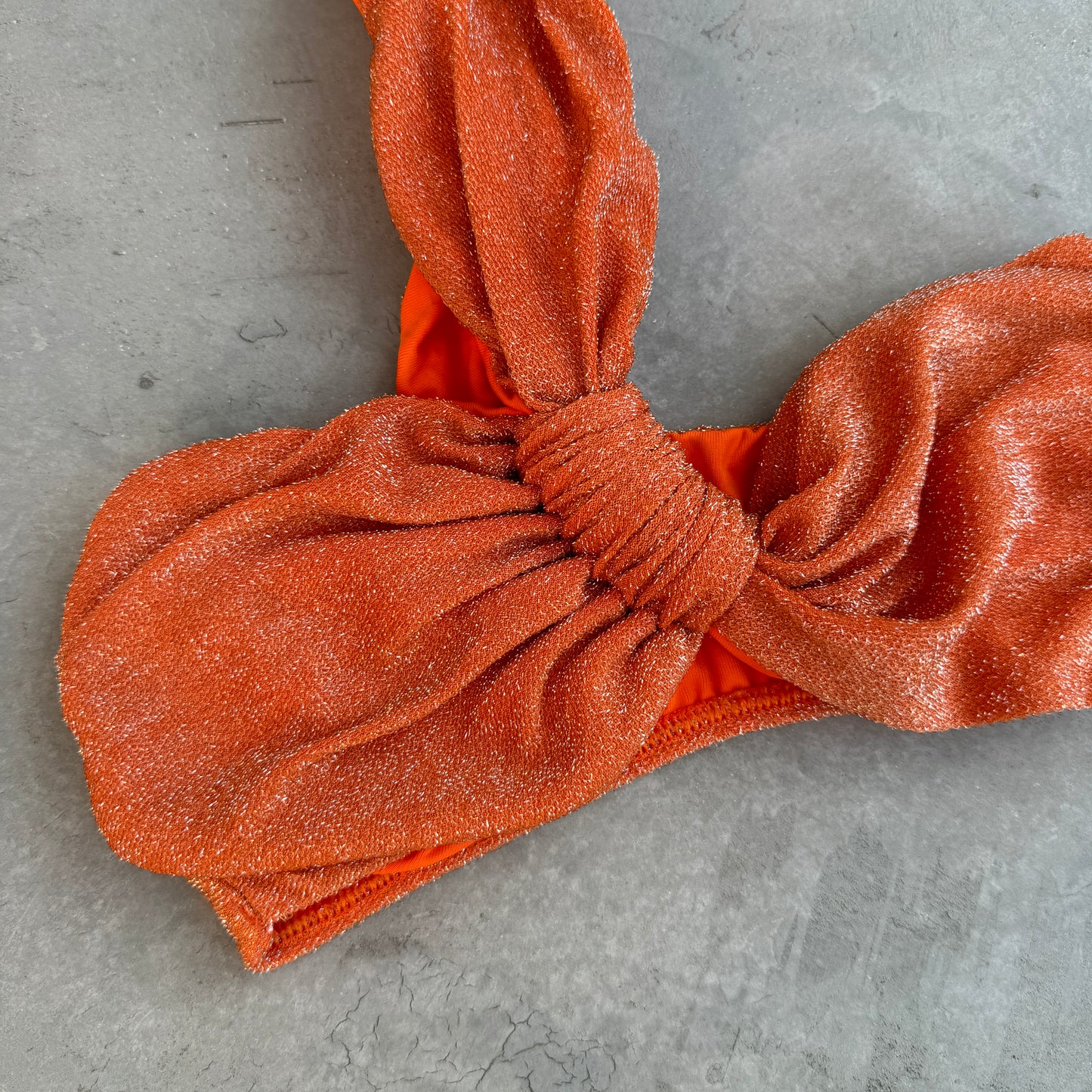 Orange Sparkle Greek Bikini Top