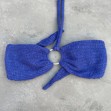 Load image into Gallery viewer, Indigo Blue Textured Strapless Bikini Top
