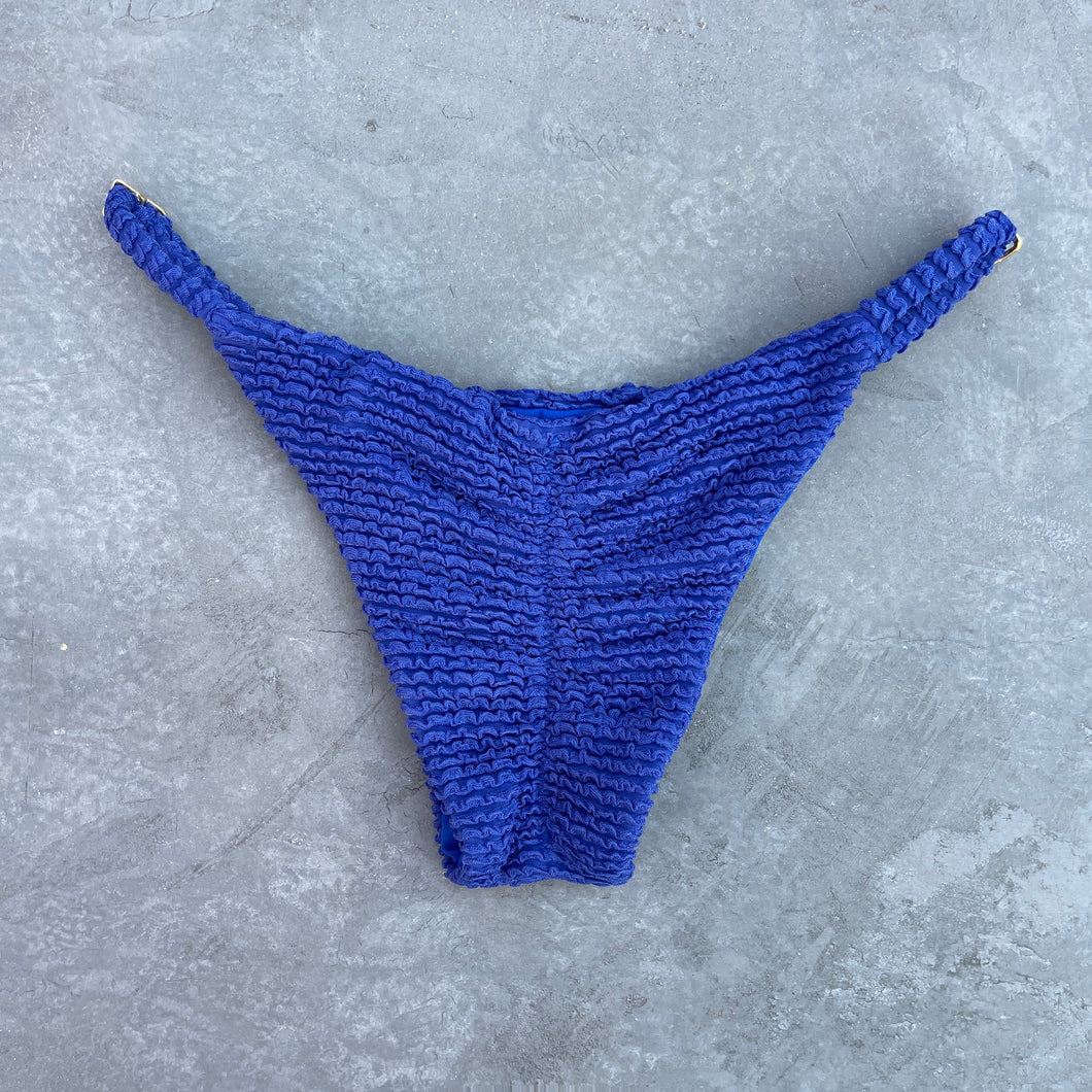 Indigo Blue Textured Tanga Bikini Bottom