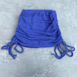 Indigo Blue Textured Anna Mini Skirt