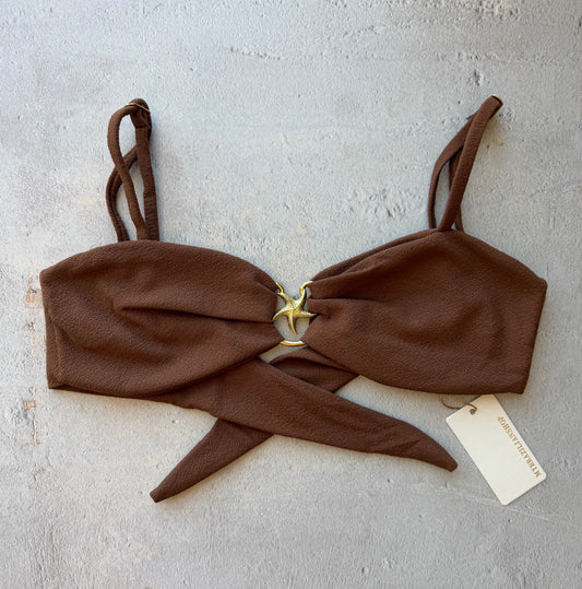 Cacau Brown Seashore Textured Elena Bikini Top