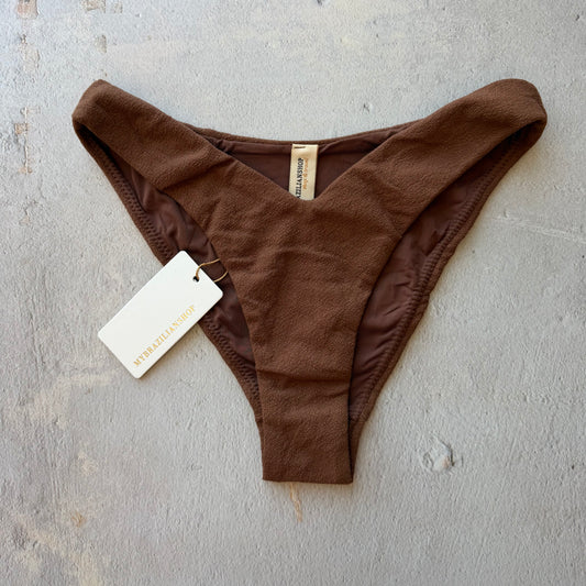 Cacau Brown Seashore Textured Minimalist Ivy Bikini Bottom