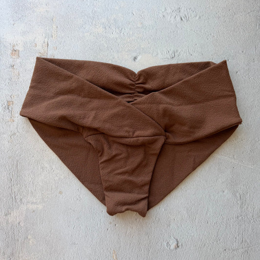 Cacau Brown Seashore Textured Melissa Bikini Bottom